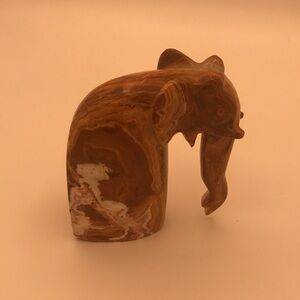 RARE VTG (60s) Hand carved Onyx Elephant‎ Statue/Bookend